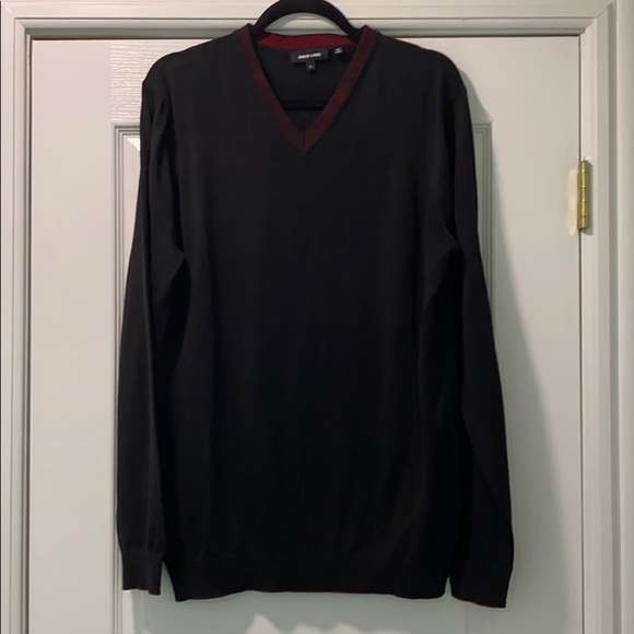 Men’s Black V-Neck Sweater - Picture 1 of 4